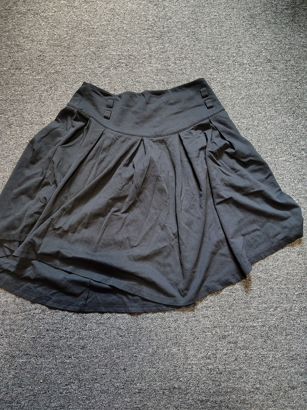 Cato Black Circle Skirt with Pleated Detail